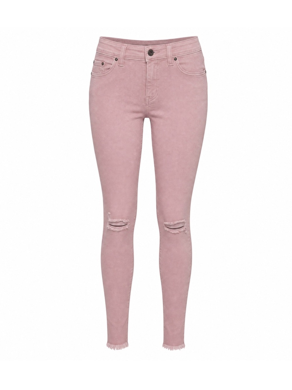 Flying Monkey NWT Blush Pink Skinny Jeans Distressed Raw Hem Sz 27 Feminine
